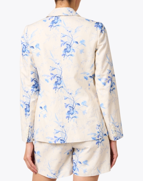 Back image - L.K. Bennett - Fleur White and Blue Print Linen Jacket
