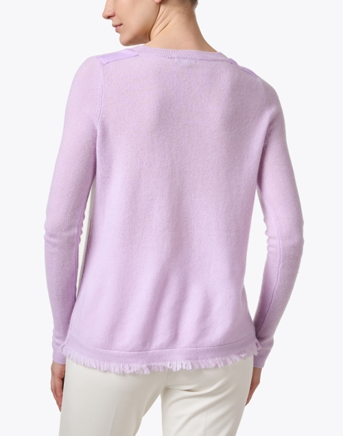 Back image - Cortland Park - Lilac Cashmere Fringe Sweater