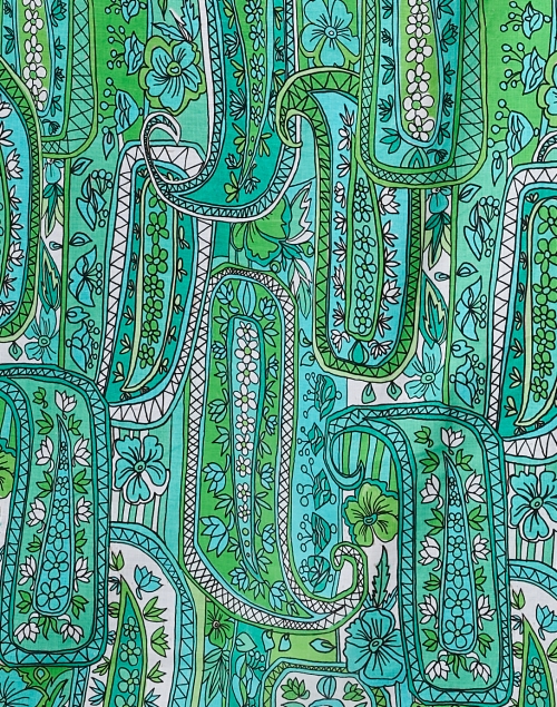 Fabric image - Vilagallo - Claudette Green Print Cotton Dress