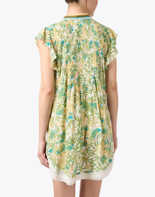 Back image - Poupette St Barth - Sasha Yellow and Green Floral Mini Dress