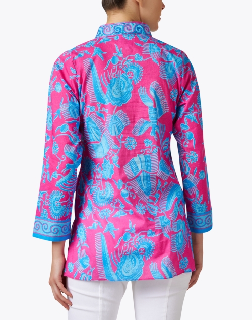 Back image - Bella Tu - Pink and Blue Embroidered Top