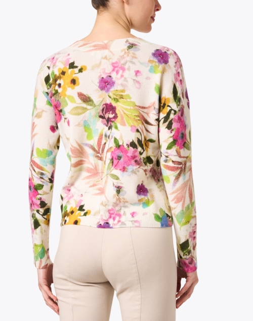 Back image - Kinross - Multi Floral Cashmere Sweater