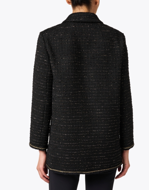 Back image - Paule Ka - Black Tweed Lurex Coat