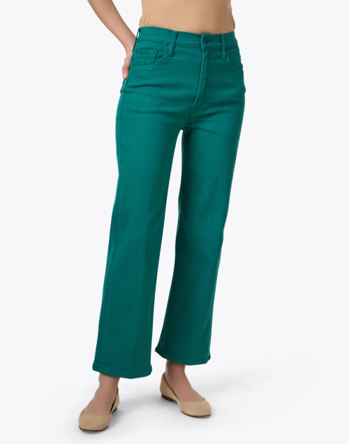 Front image - Mother - The Rambler Green Straight Leg Jean