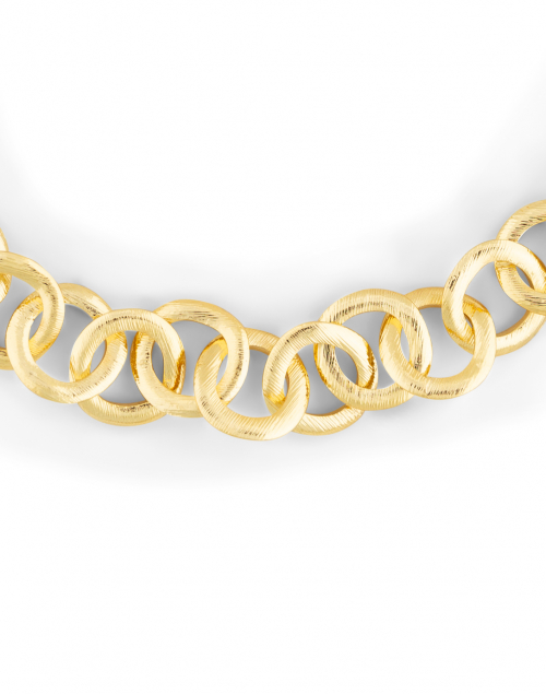 Nest - Brushed Gold Circle Chain Link Necklace