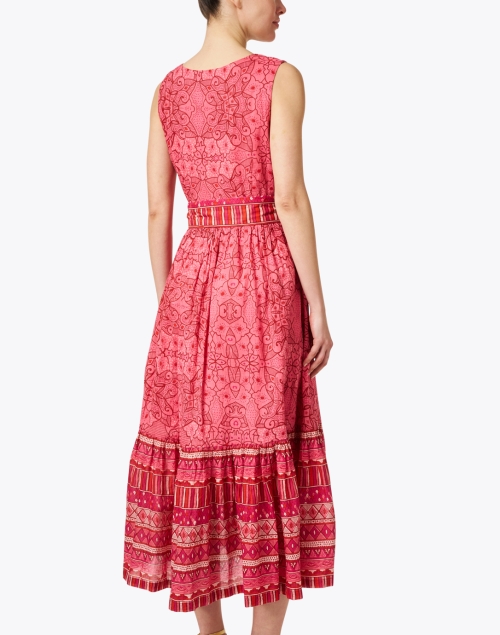 Back image - Ro's Garden - Mariana Red Print Cotton Dress