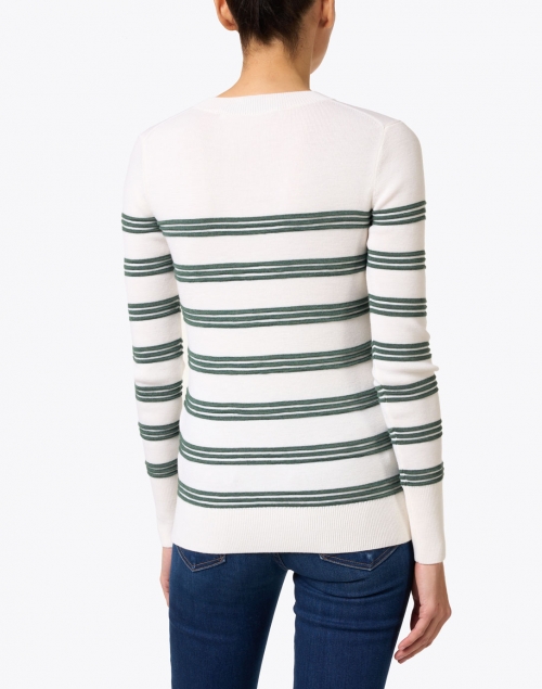 Veronica Beard - Zareen Green and White Stripe Sweater