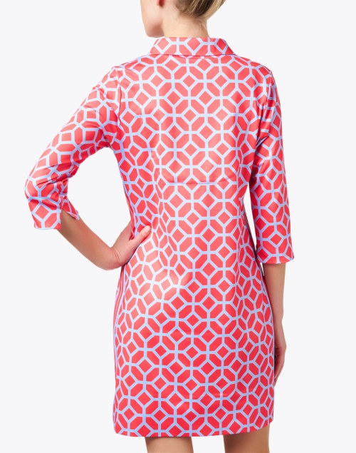 Back image - Gretchen Scott - Everywhere Coral Print Jersey Dress