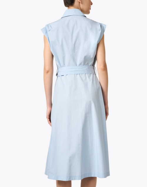 Back image - Seventy - Blue Cotton Poplin Shirt Dress