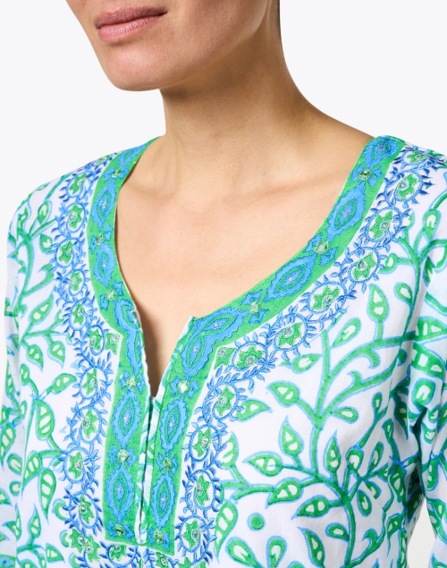 Extra_1 image - Bella Tu - Blue and Green Print Cotton Dress