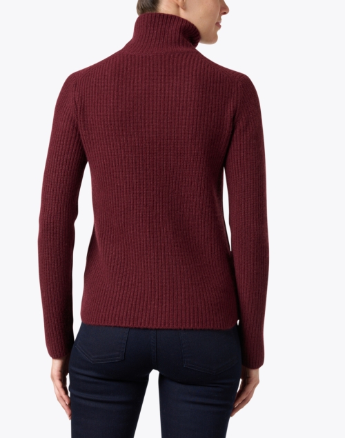 Back image - Vince - Burgundy Cashmere Turtleneck Sweater