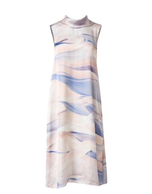 Product image - Peserico - Majolica Blue Satin Printed Dress 