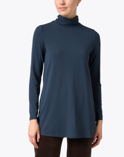 Front image - Eileen Fisher - Blue Jersey Knit Tunic
