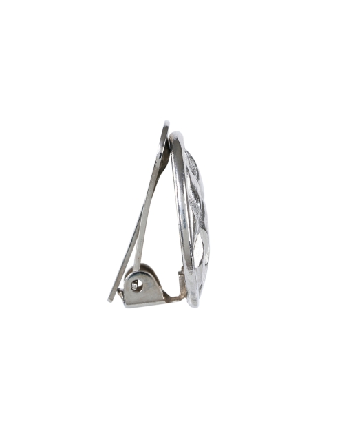 Back image - Ben-Amun - Silver Textured Disc Clip Earrings