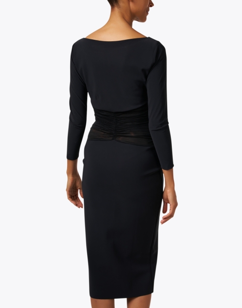 Back image - Chiara Boni La Petite Robe - Celand Black Sheer Ruched Dress