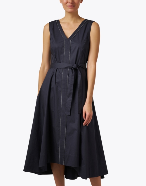 Front image - Peserico - Navy Cotton Dress