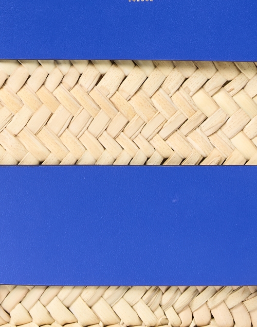 Fabric image - DeMellier - Mini Santorini Blue Leather Raffia Tote Bag