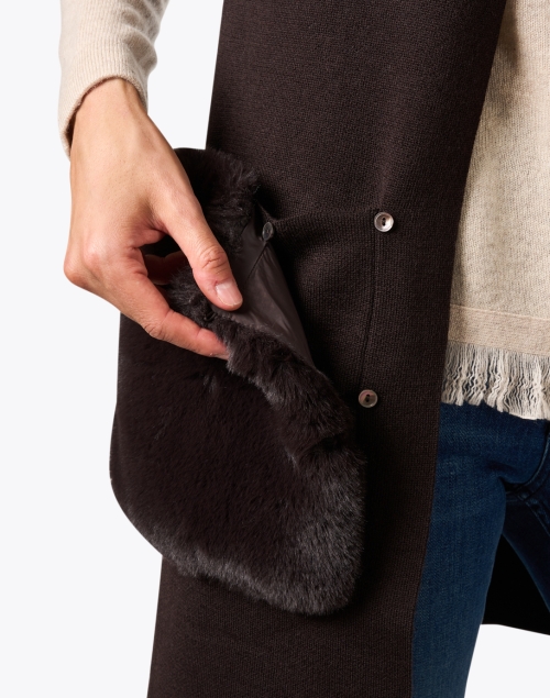 Extra_1 image - Kobi Halperin - Brown Faux Fur Pocket Vest