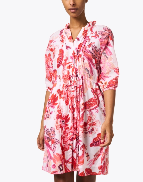Front image - Banjanan - Benita Pink Print Cotton Dress