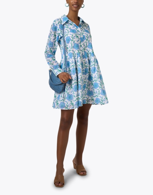 Poppy Blue Floral Shirt Dress