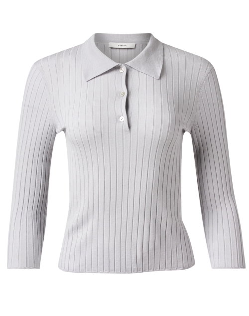 Product image - Vince - Grey Ribbed Polo Top