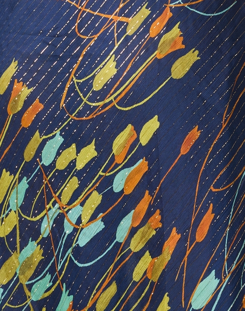 Fabric image - Santorelli - Navy Floral Silk Dress