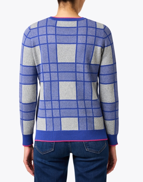 Back image - Peace of Cloth - Blue and Pink Plaid Cotton Sweater