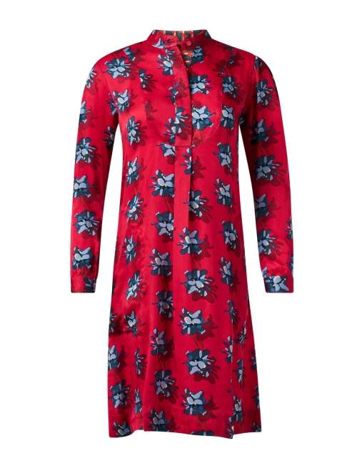 Product image - Lisa Corti - Angela Red Print Satin Tunic Dress