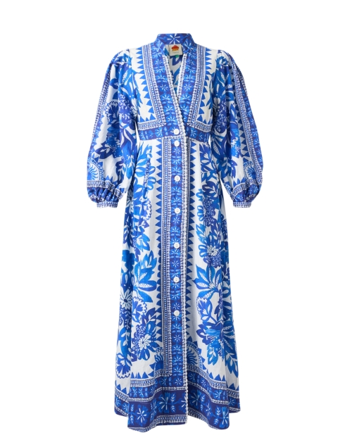 Product image - Farm Rio - Blue and White Print Cotton Dress