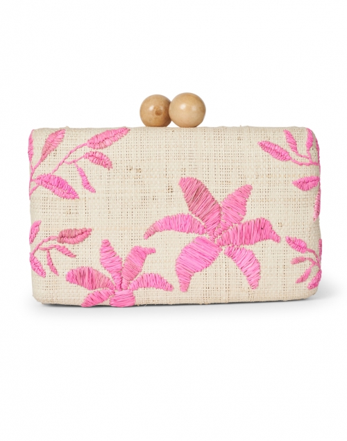 Product image - Kayu - Sierra Pink Embroidered Raffia Clutch
