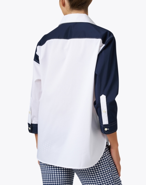 Back image - Hinson Wu - Halsey Navy and White Print Shirt