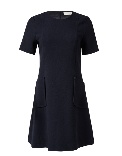 Product image - Jane - Pia Navy Wool Crepe Shift Dress 