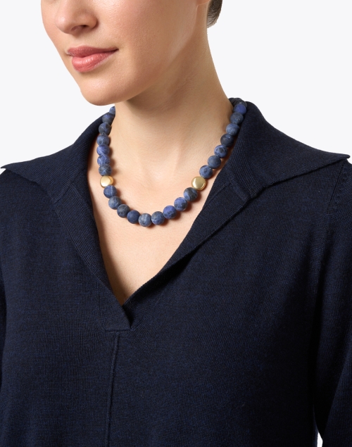Sodalite and Gold Necklace