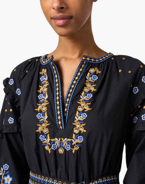 Extra_1 image - Shoshanna - Daria Black Embroidered Cotton Poplin Dress