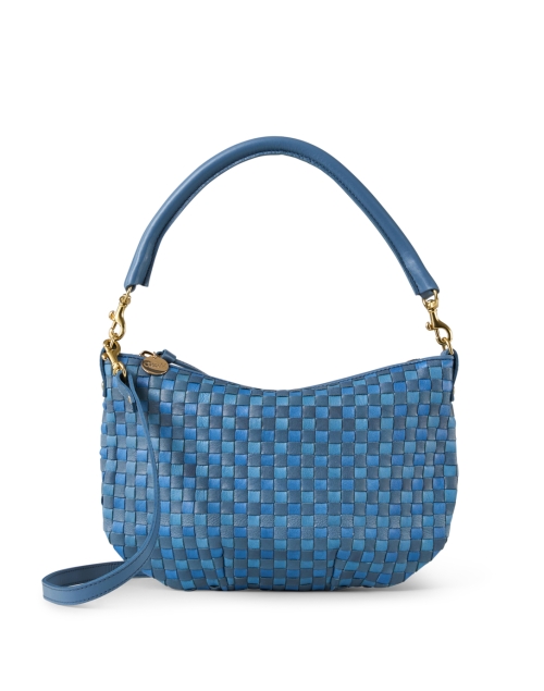 Clare V. Petit Moyen Blue Leather Shoulder Bag