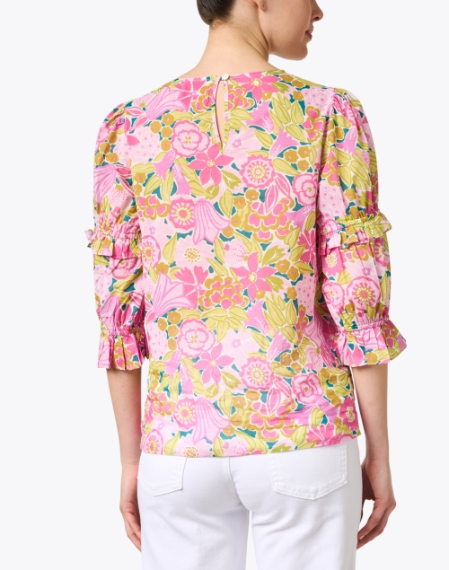 Back image - Banjanan - Chloe Pink and Yellow Floral Cotton Blouse
