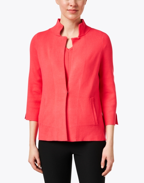 Front image - J'Envie - Coral Pink Knit Jacket