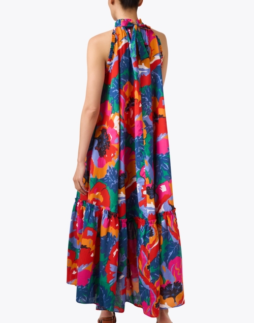 Back image - Loretta Caponi - Melinda Multi Print Halter Dress