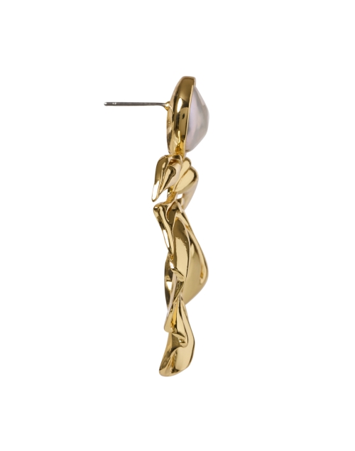 Back image - Mignonne Gavigan - Gold Palm Pearl Earrings