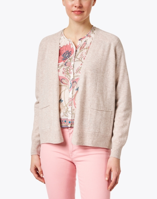 Front image - Repeat Cashmere - Beige Cashmere Cardigan