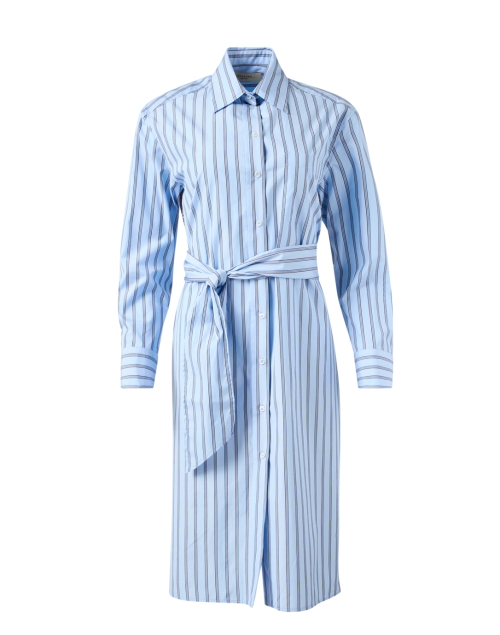 Product image - Weekend Max Mara - Edipo Blue Striped Silk Panel Shirt Dress