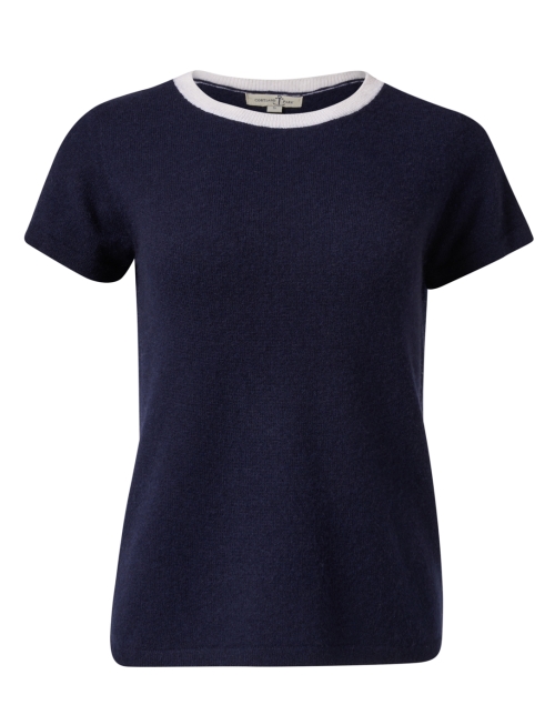 Product image - Cortland Park - Navy Cashmere Ringer Top
