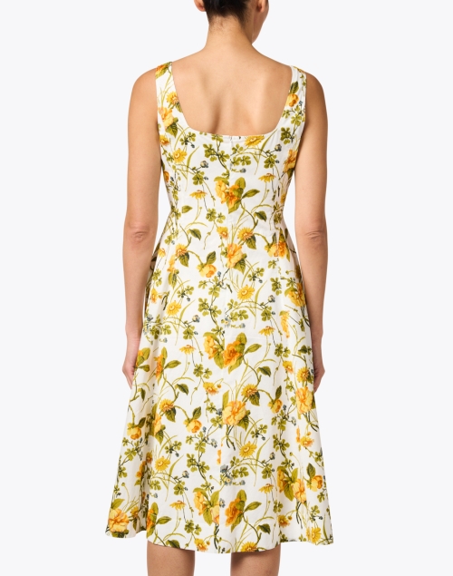 Back image - L.K. Bennett - Ursula Yellow Floral Cotton Dress