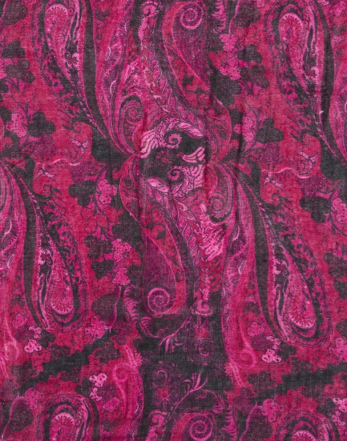 Fabric image - Pashma - Purple Paisley Print Cashmere Silk Scarf