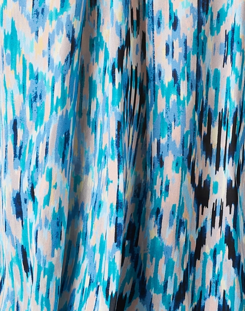 Fabric image - Shoshanna - Samson Blue Ikat Print Blouse