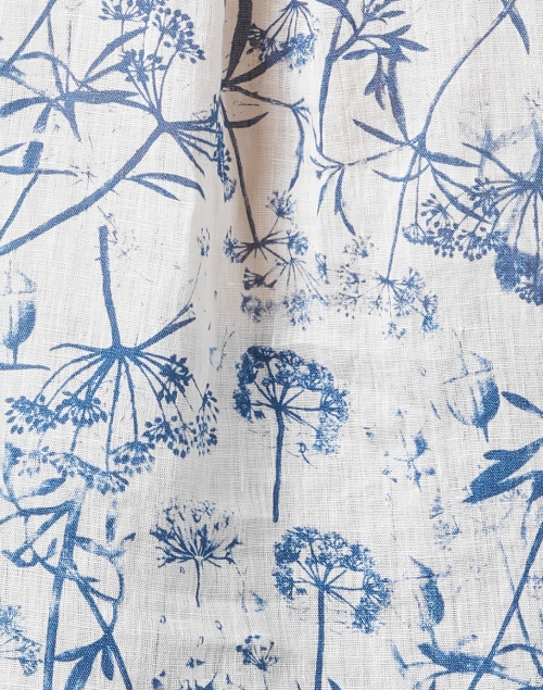 Fabric image - 120% Lino - White Printed Linen Blouse 