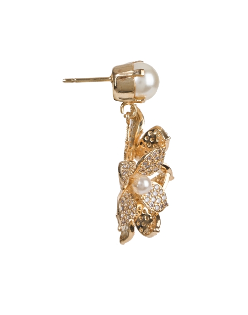Back image - Anton Heunis - Pearl and Gold Cluster Flower Drop Earrings