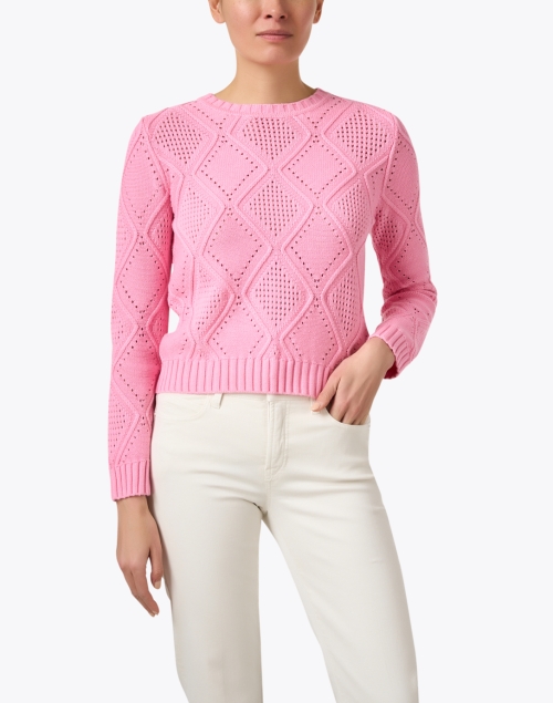 Front image - Jumper 1234 - Pink Diamond Knit Sweater