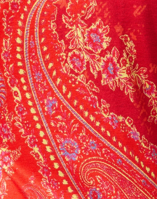 Fabric image - Pashma - Red and Pink Paisley Print Cashmere Silk Sweater
