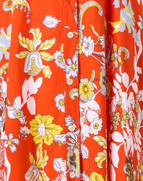 Fabric image - Walker & Wade - Princess Orange Floral Print Shirt Dress